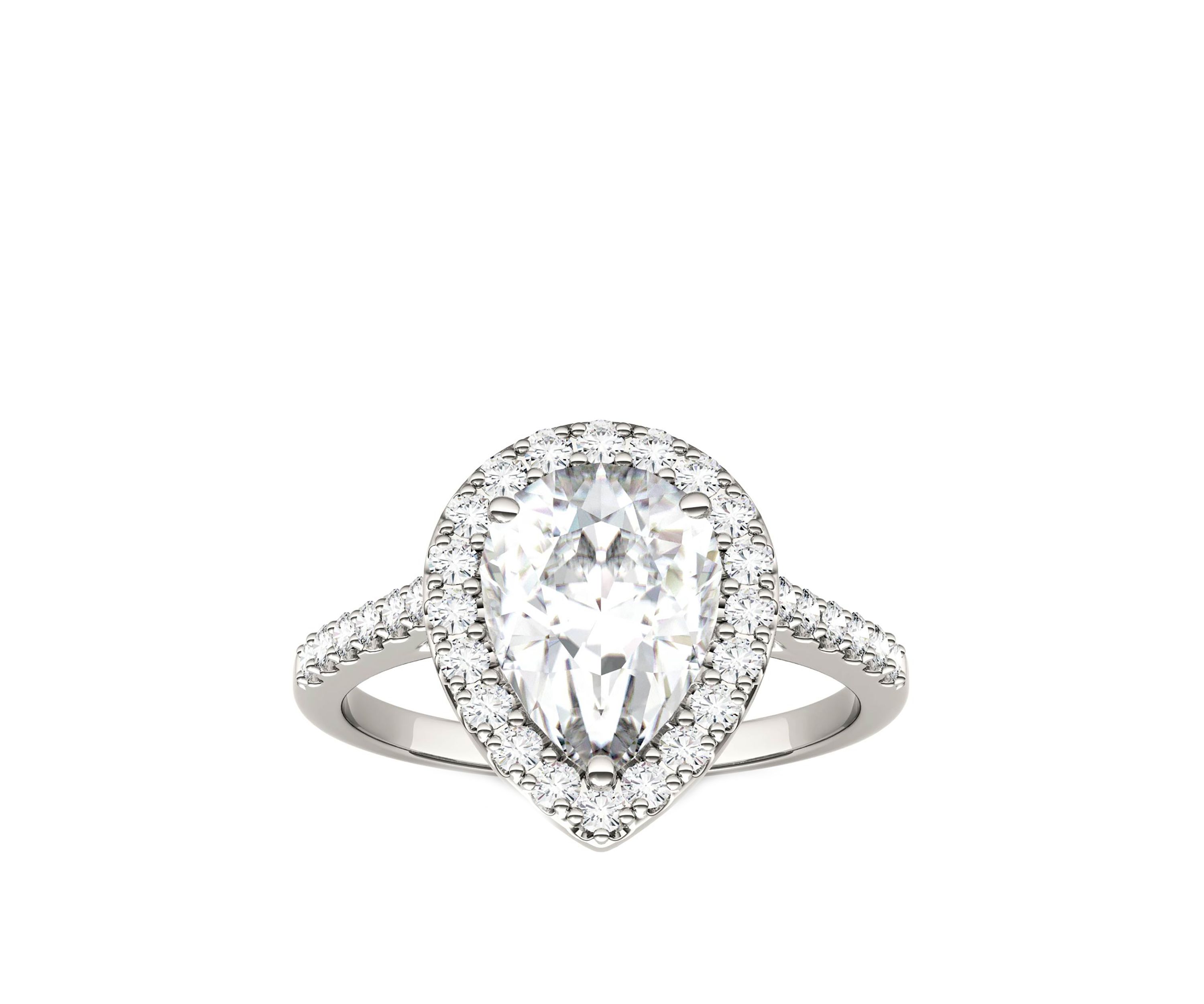  2.58 ct. t.w. Lab Created Moissanite Halo Ring in 14K White Gold