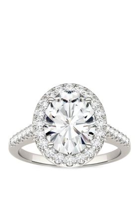 Charles & Colvard 3.48 Ct. T.w. Lab Created Moissanite Halo Ring In 14K White Gold