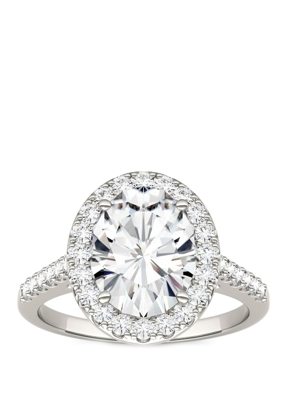 3.48 ct. t.w. Lab Created Moissanite Halo Ring in 14K White Gold 