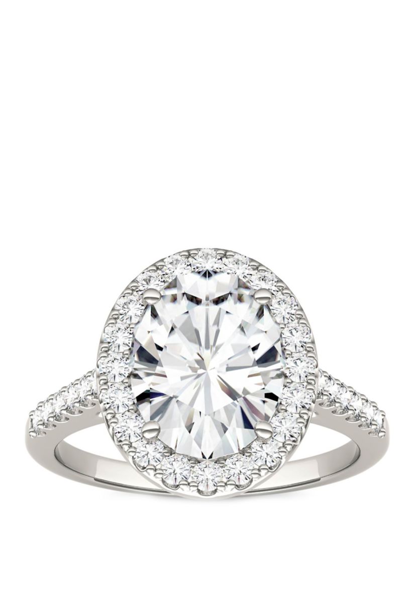 3.48 ct. t.w. Lab Created Moissanite Halo Ring in 14K White Gold 