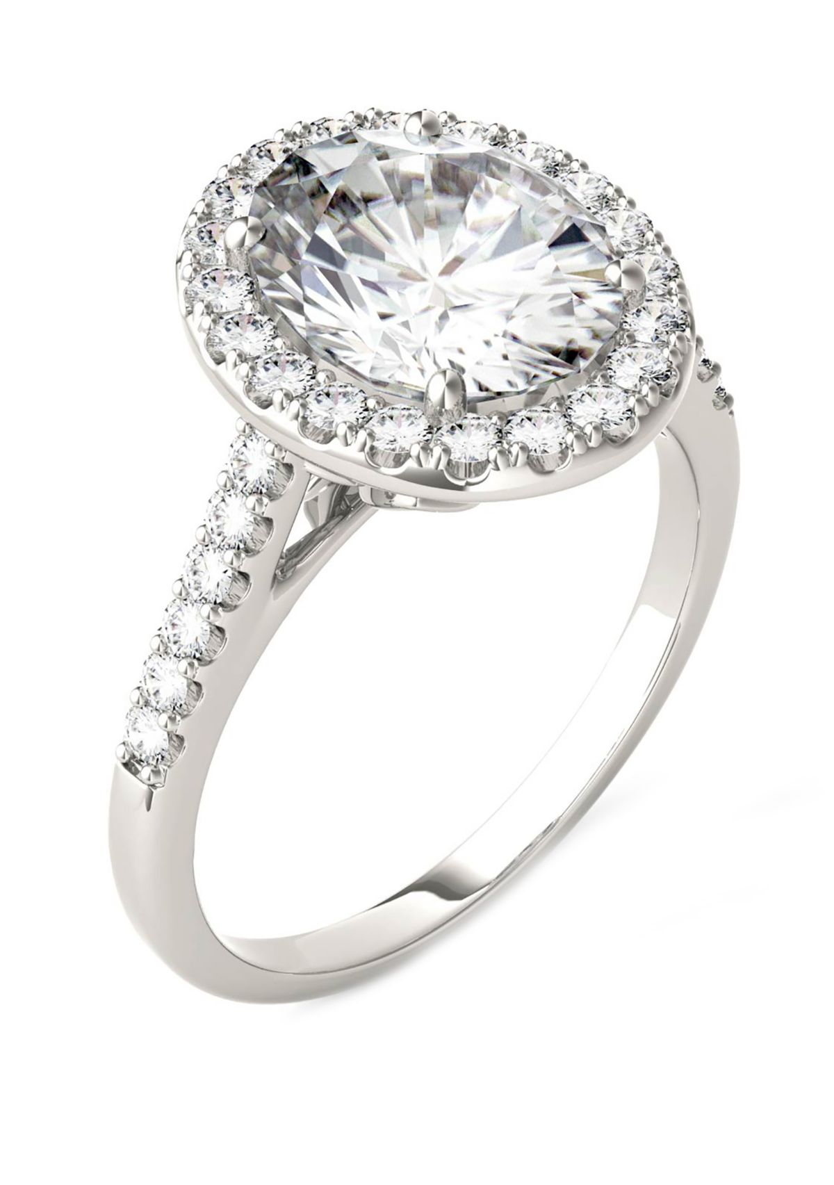 3.48 ct. t.w. Lab Created Moissanite Halo Ring in 14K White Gold 