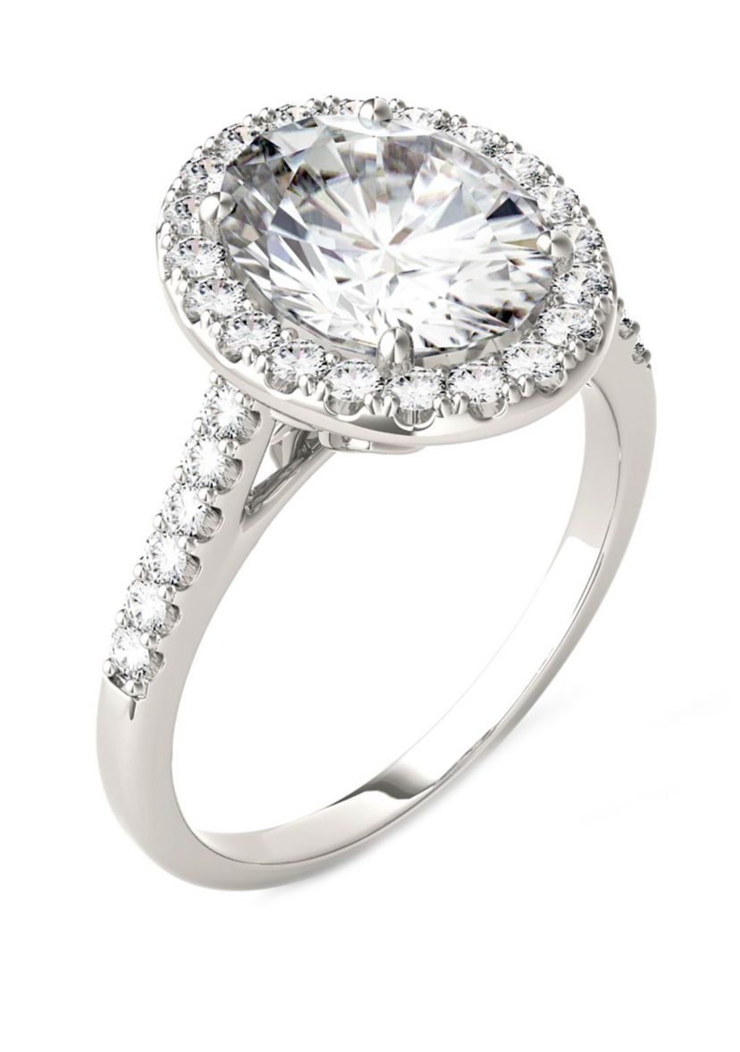 3.48 ct. t.w. Lab Created Moissanite Halo Ring in 14K White Gold 
