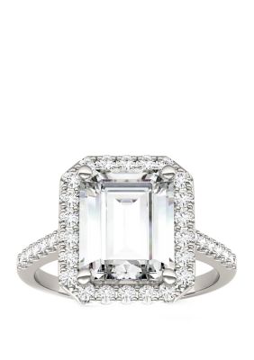 Charles & Colvard 4.06 Ct. T.w. Lab Created Moissanite Halo Ring In 14K White Gold