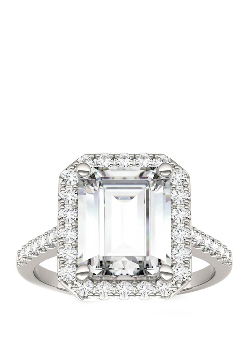 4.06 ct. t.w. Lab Created Moissanite Halo Ring in 14K White Gold 