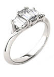 1.36 ct. t.w. Lab Created Moissanite Three Stone Ring in 14K White Gold 