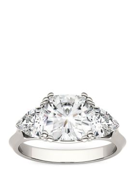 Charles & Colvard 3 Ct. T.w. Lab Created Moissanite Three Stone Ring In 14K White Gold