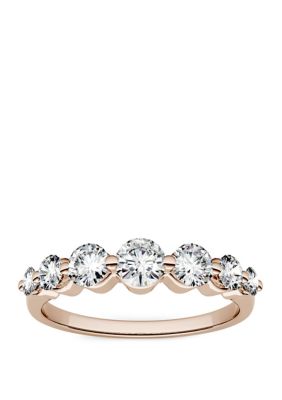 Charles & Colvard 7/8 Ct. T.w. Lab Created Moissanite Seven Stone Band In 14K Gold