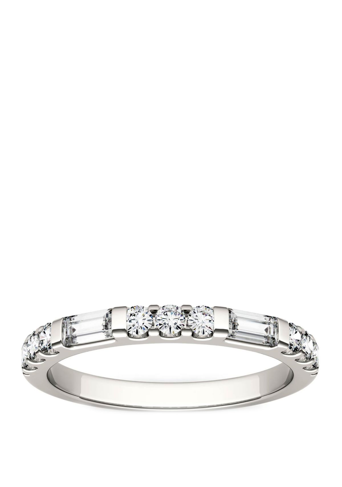 1/2 ct. t.w. Lab Created Moissanite Stackable Band in 14K White Gold