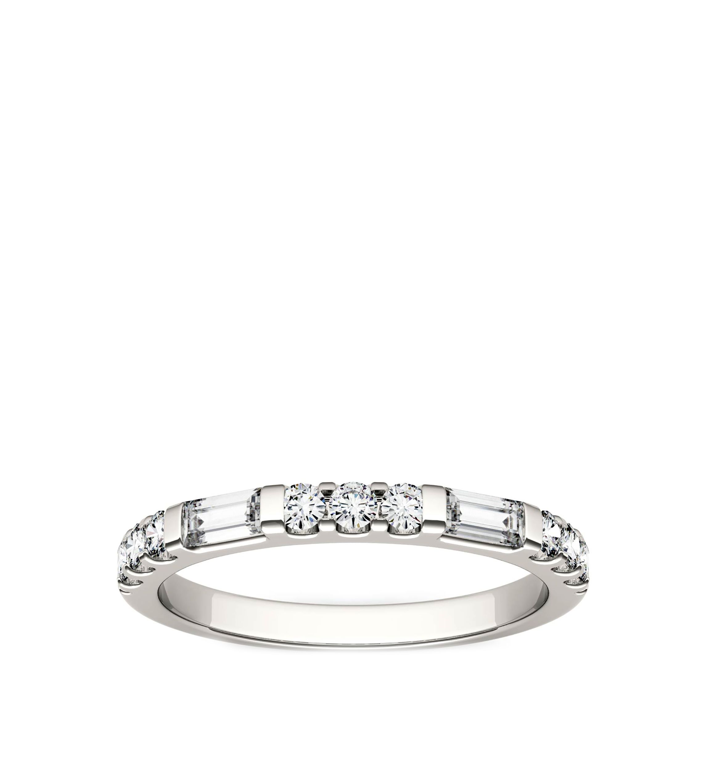 1/2 ct. t.w. Lab Created Moissanite Stackable Band in 14K White Gold