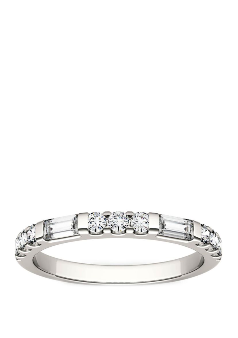 1/2 ct. t.w. Lab Created Moissanite Stackable Band in 14K White Gold