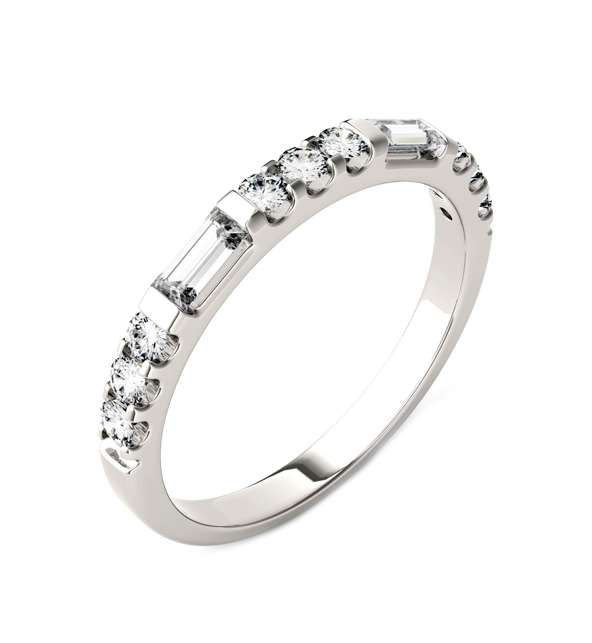 1/2 ct. t.w. Lab Created Moissanite Stackable Band in 14K White Gold