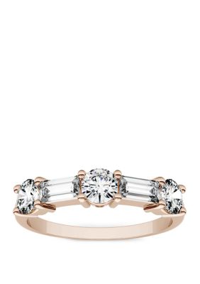 Charles & Colvard 1.15 Ct. T.w. Lab Created Moissanite Stackable Band In 14K Rose Gold