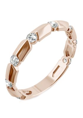 1/4 ct. t.w. Lab Created Moissanite Stackable Band 14K Rose Gold