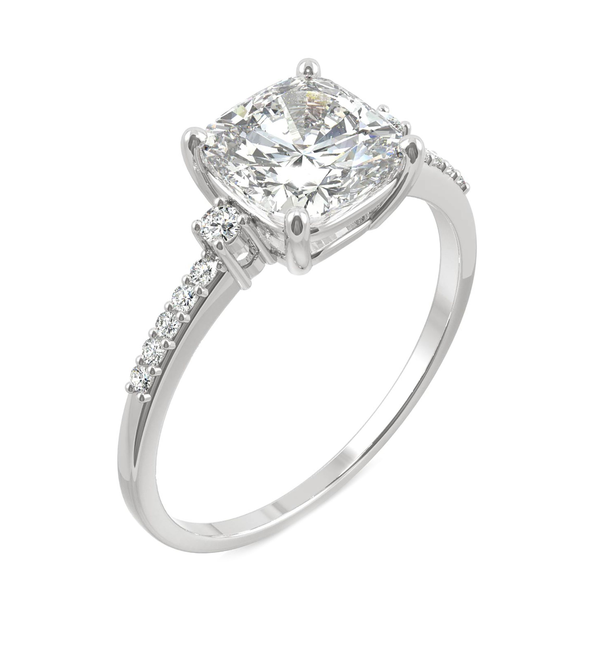 1.81 ct. t.w. Lab Created Moissanite Engagement Ring in 14K White Gold 