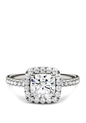Charles & Colvard 1.4 Ct. T.w. Lab Created Moissanite Halo Ring In 14K White Gold