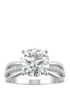 Charles & Colvard 2.9 Ct. T.w. Lab Created Moissanite Engagement Ring In 14K White Gold