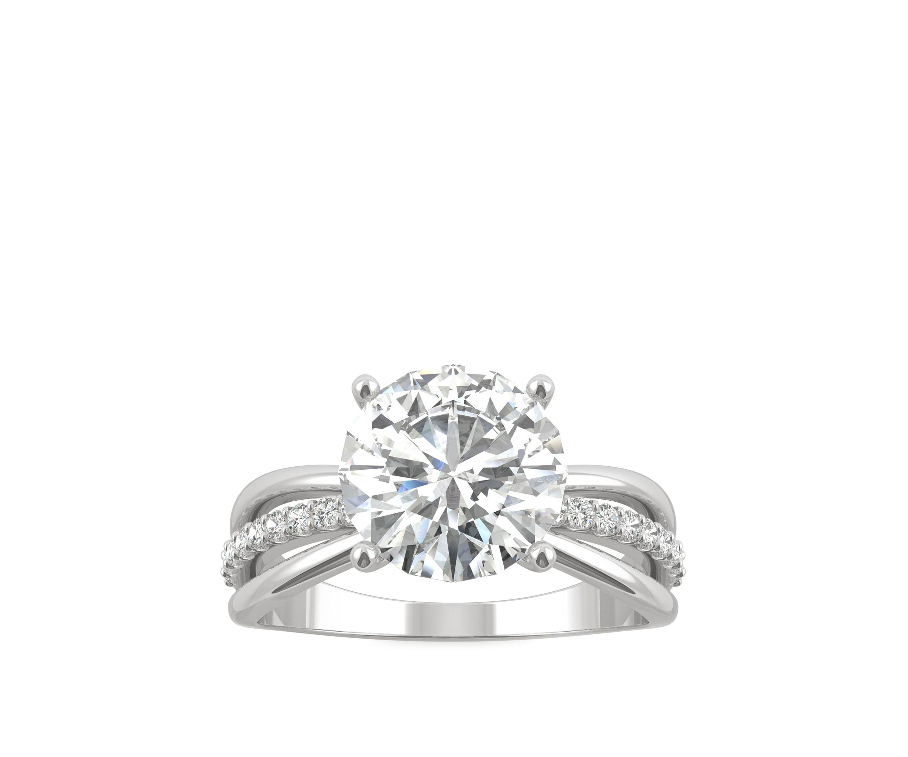2.9 ct. t.w. Lab Created Moissanite Engagement Ring in 14K White Gold 