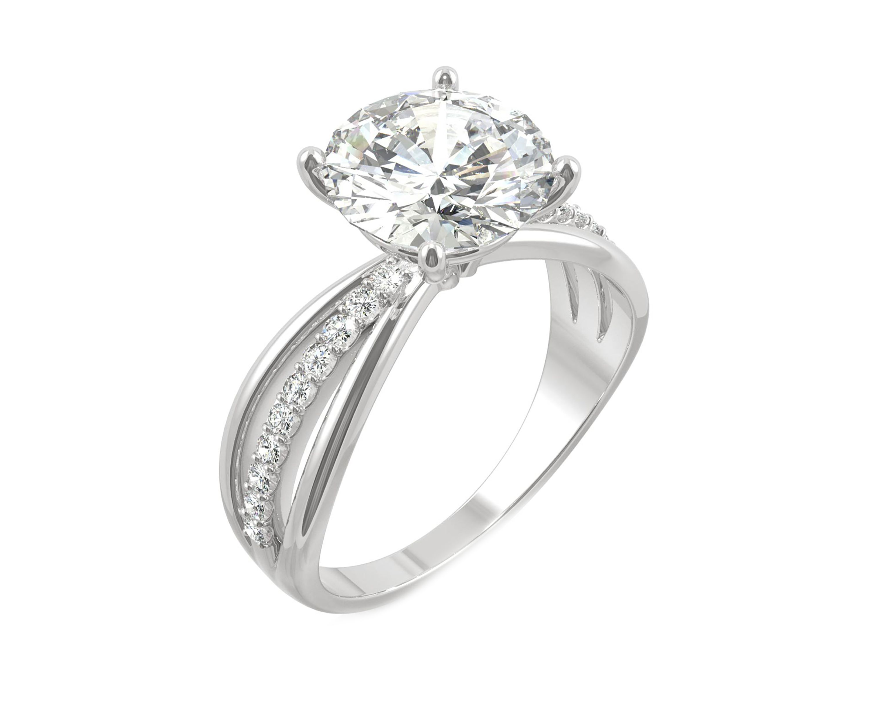 2.9 ct. t.w. Lab Created Moissanite Engagement Ring in 14K White Gold 