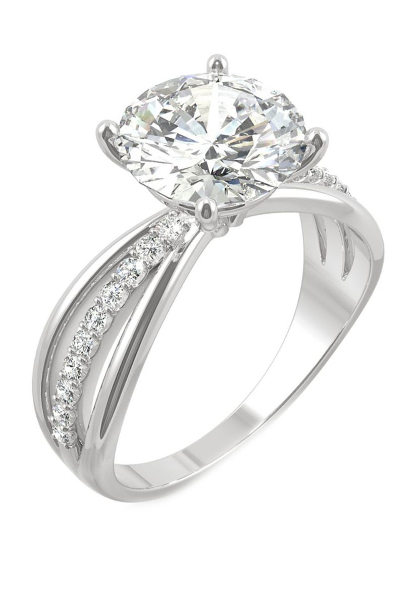 2.9 ct. t.w. Lab Created Moissanite Engagement Ring in 14K White Gold 