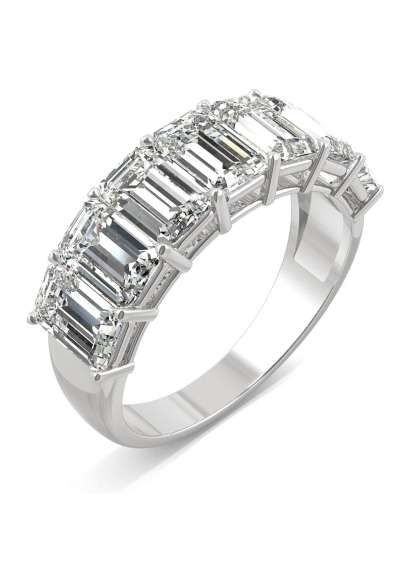 4 ct. t.w. Lab Created Moissanite Emerald Cut Seven Stone Ring in 14k White Gold