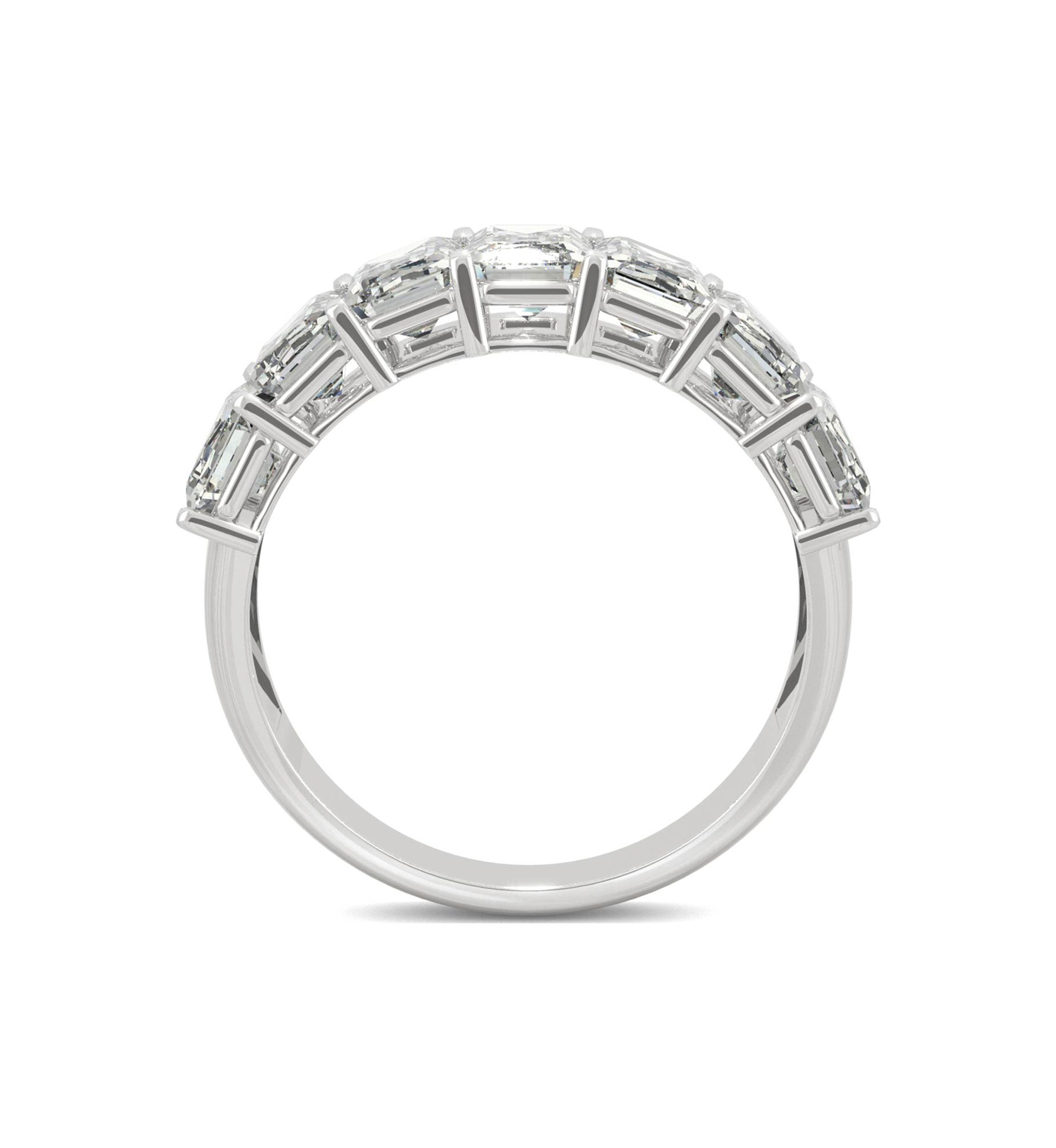 4 ct. t.w. Lab Created Moissanite Emerald Cut Seven Stone Ring in 14k White Gold