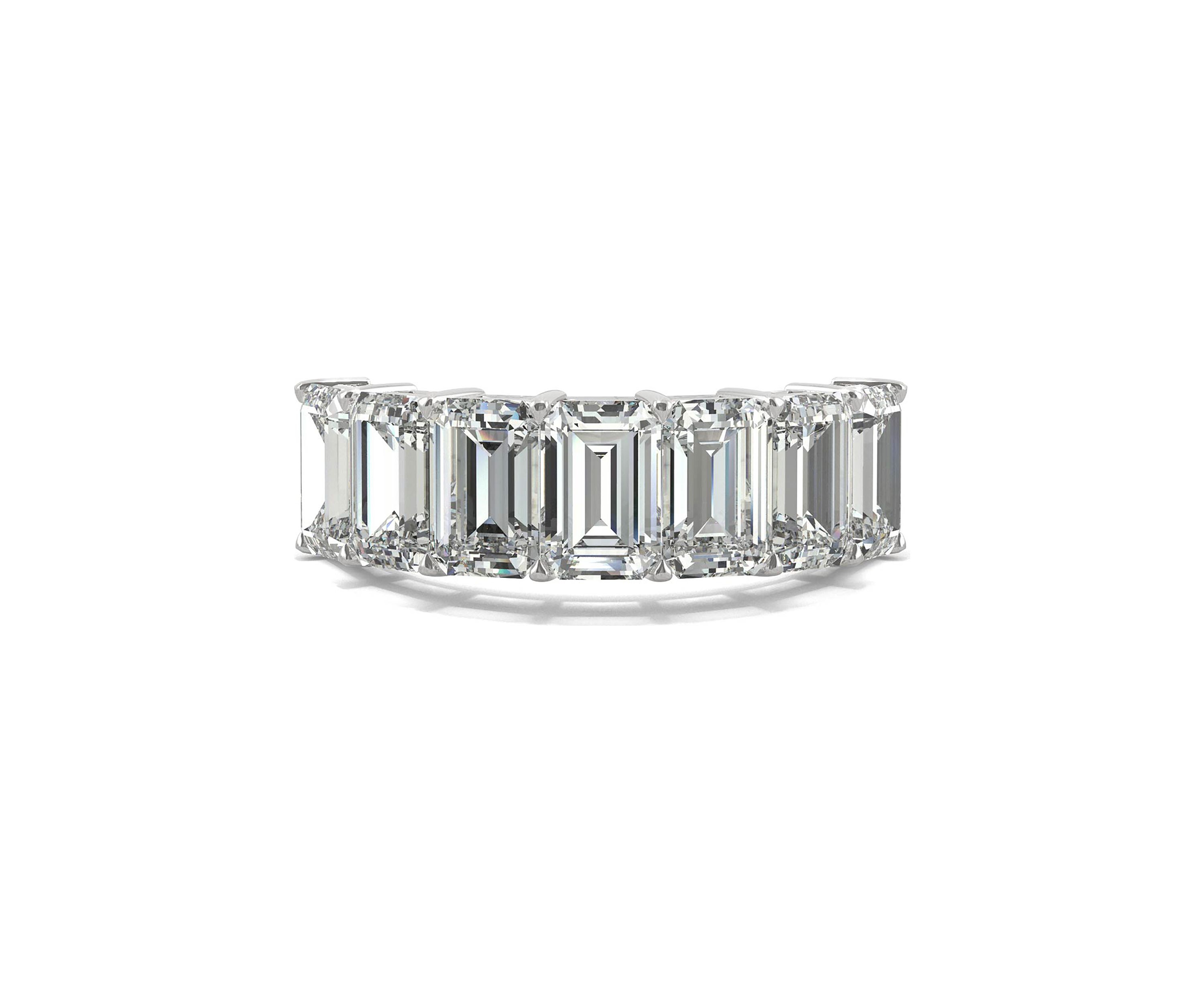 4 ct. t.w. Lab Created Moissanite Emerald Cut Seven Stone Ring in 14k White Gold