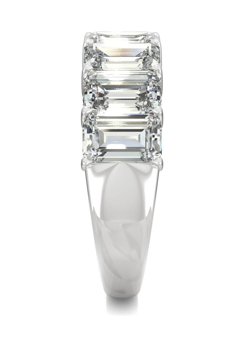 4 ct. t.w. Lab Created Moissanite Emerald Cut Seven Stone Ring in 14k White Gold