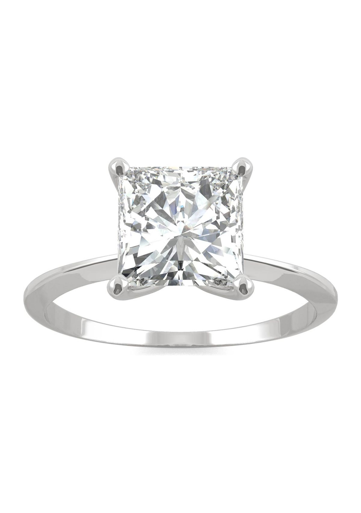 7/8 ct. t.w. Lab Created Moissanite Princess Solitaire Ring in 14k White Gold