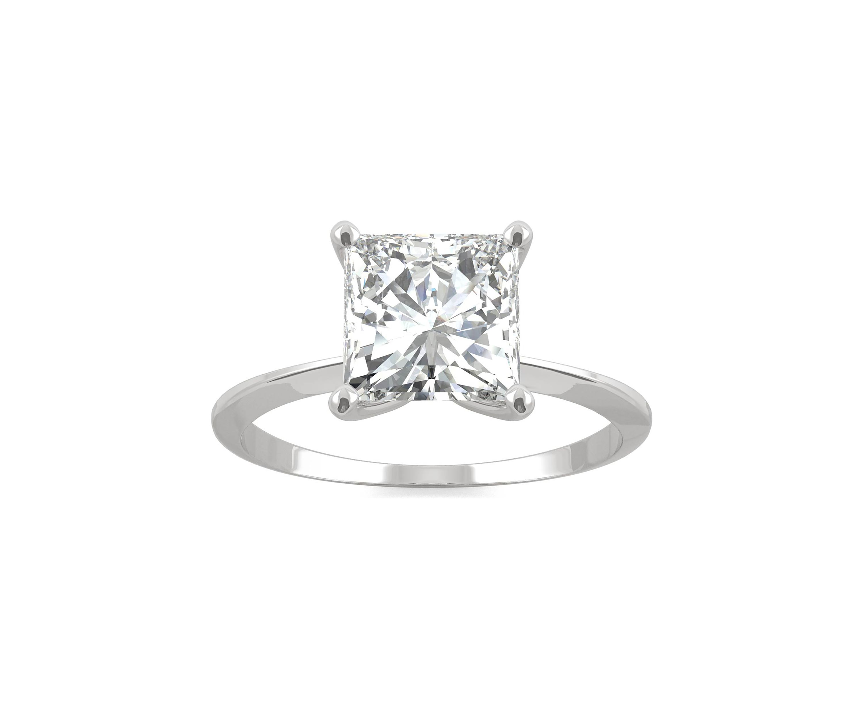 7/8 ct. t.w. Lab Created Moissanite Princess Solitaire Ring in 14k White Gold