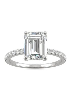 Charles & Colvard 3/4 Ct. T.w. Lab Created Moissanite Emerald Cut Engagement Ring In 14K White Gold
