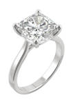 1/5 ct. t.w. Lab Created Moissanite Cushion Solitaire Ring in 14k White Gold