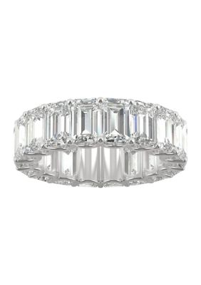 Charles & Colvard 10 Ct. T.w. Lab Created Moissanite Emerald Cut Eternity Band In 14K White Gold