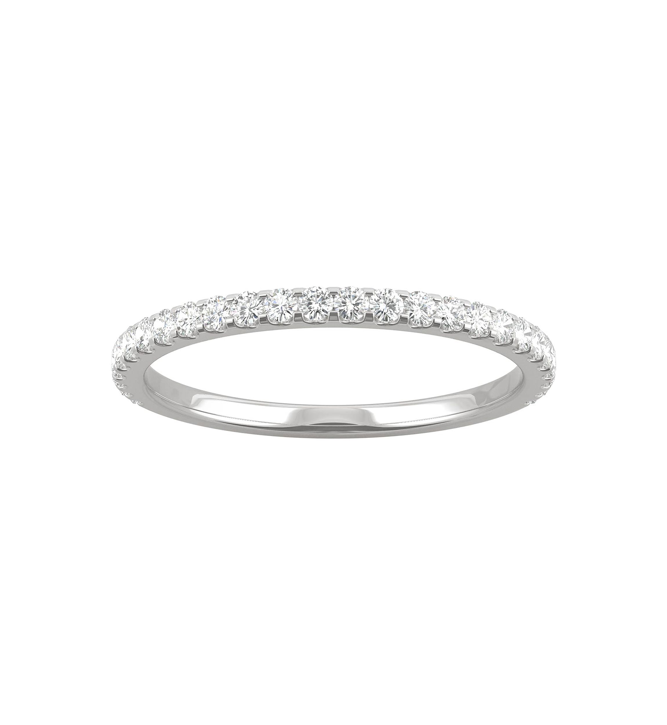 3/8 ct. t.w. Lab Created Moissanite Wedding Band in 14k White Gold