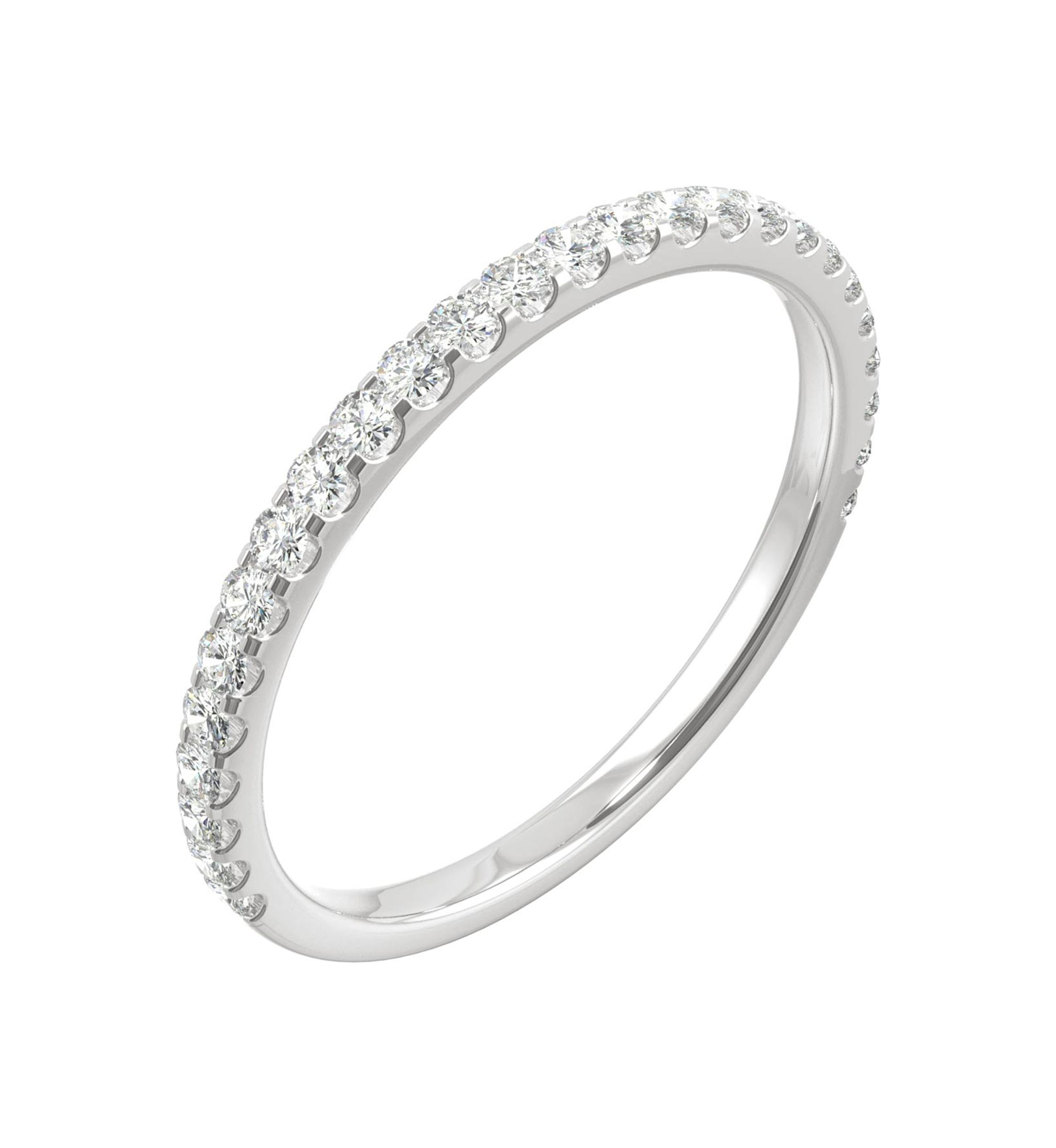 3/8 ct. t.w. Lab Created Moissanite Wedding Band in 14k White Gold