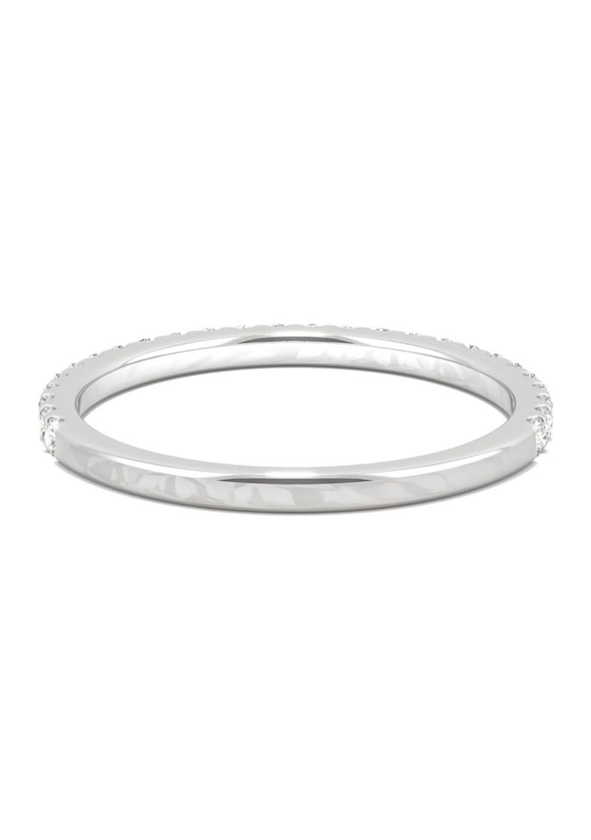 3/8 ct. t.w. Lab Created Moissanite Wedding Band in 14k White Gold