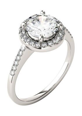 3/4 ct. t.w. Lab Created Moissanite Halo Engagement Ring 14k White Gold