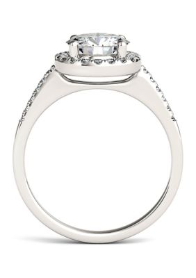 3/4 ct. t.w. Lab Created Moissanite Halo Engagement Ring 14k White Gold