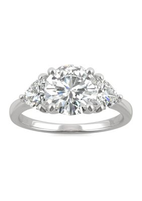 Charles & Colvard 3/4 Ct. T.w. Lab Created Moissanite Three Stone Ring In 14K White Gold
