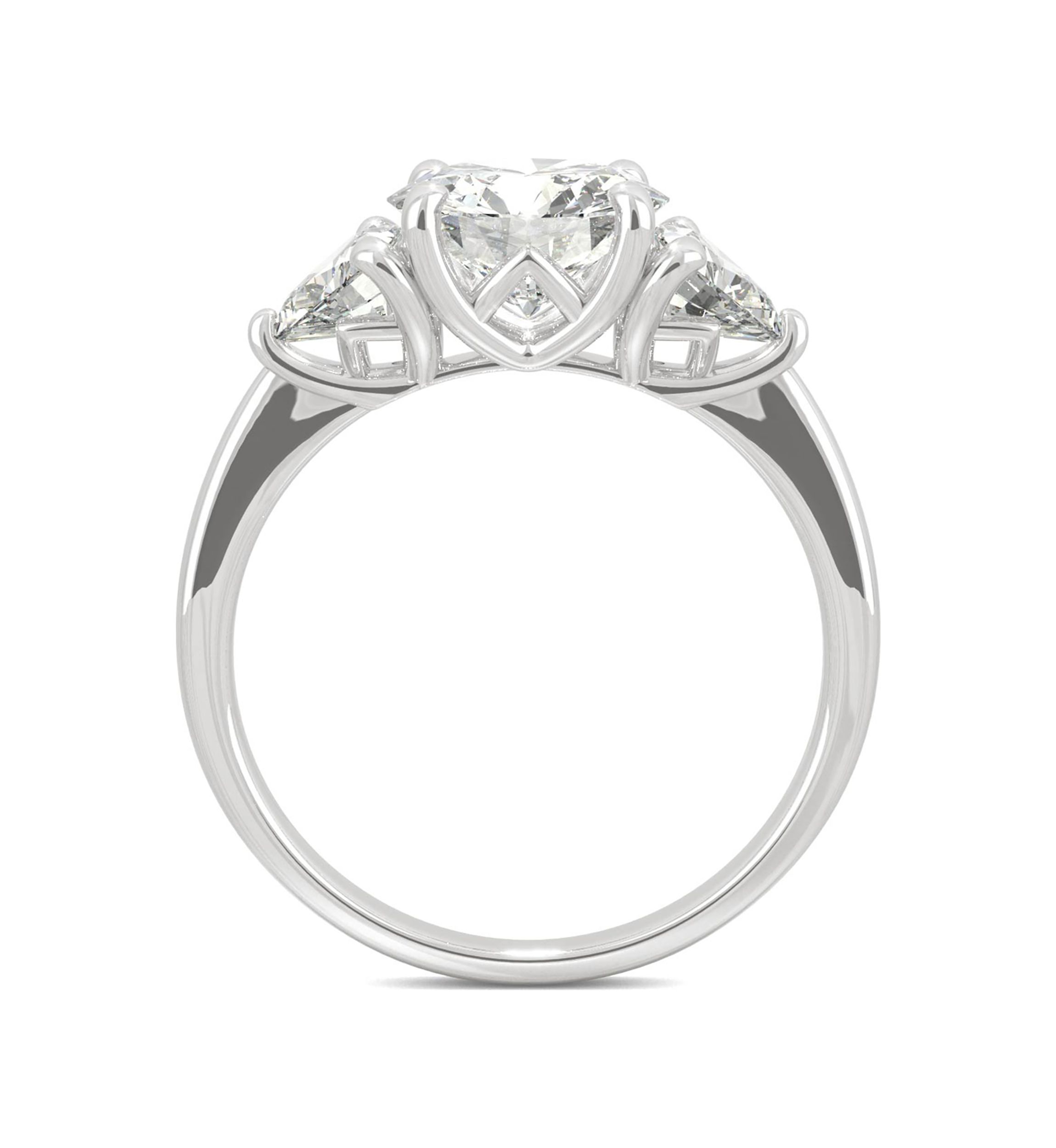 3/4 ct. t.w. Lab Created Moissanite Three Stone Ring in 14k White Gold