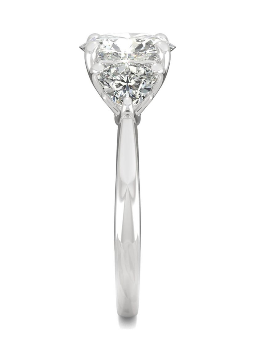 3/4 ct. t.w. Lab Created Moissanite Three Stone Ring in 14k White Gold