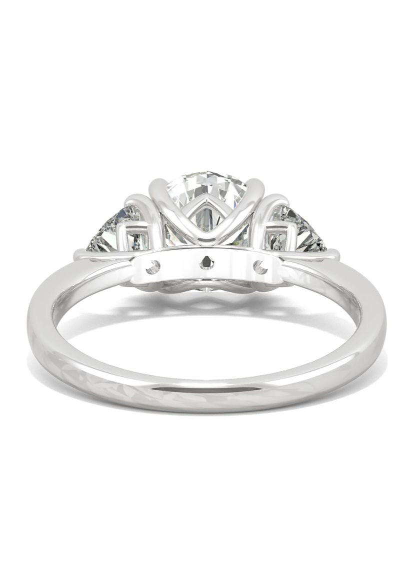 3/4 ct. t.w. Lab Created Moissanite Three Stone Ring in 14k White Gold