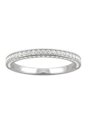 Charles & Colvard 5/8 Ct. T.w. Lab Created Moissanite Three Sided Band In 14K White Gold