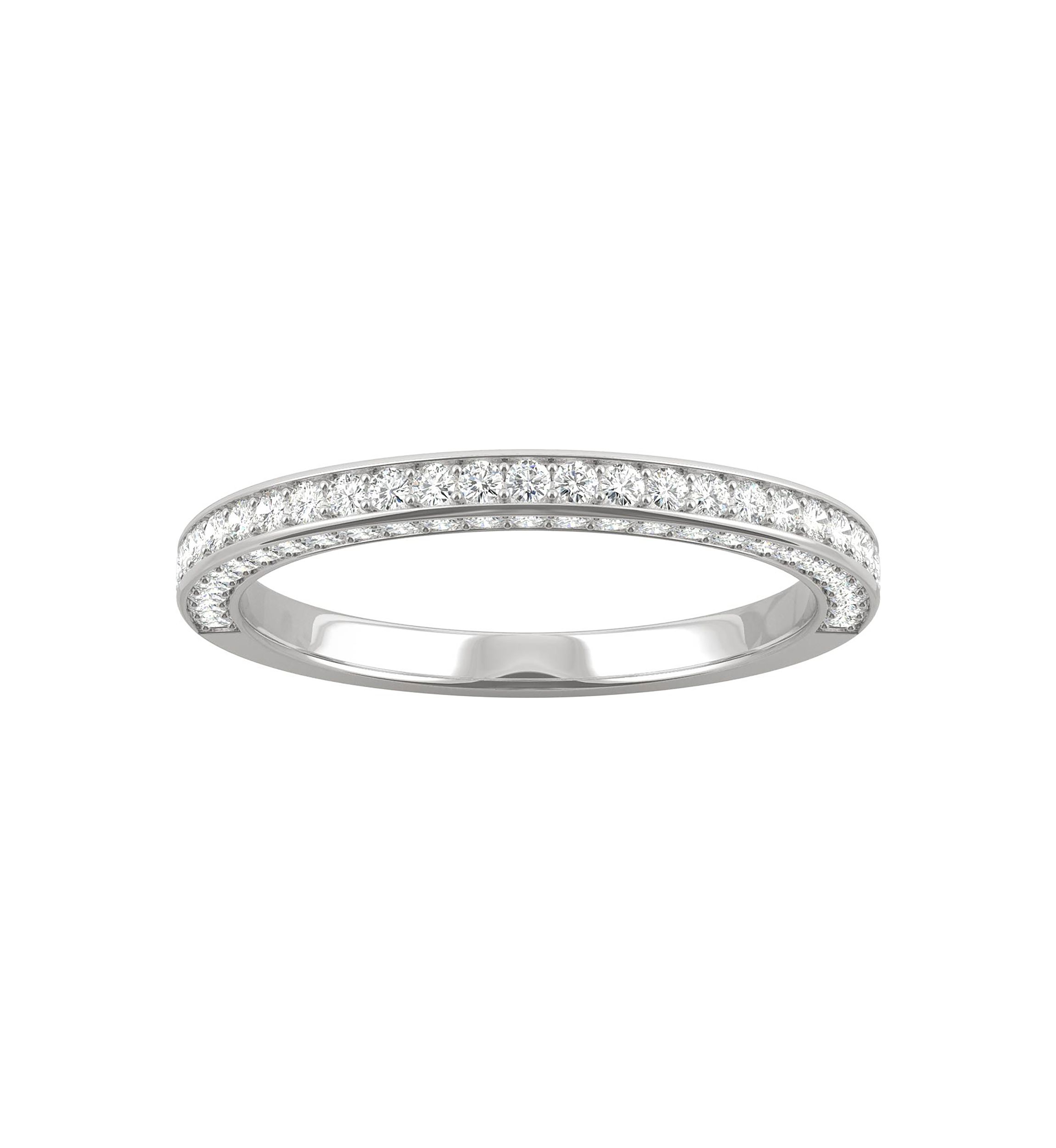5/8 ct. t.w. Lab Created Moissanite Three Sided Band in 14k White Gold