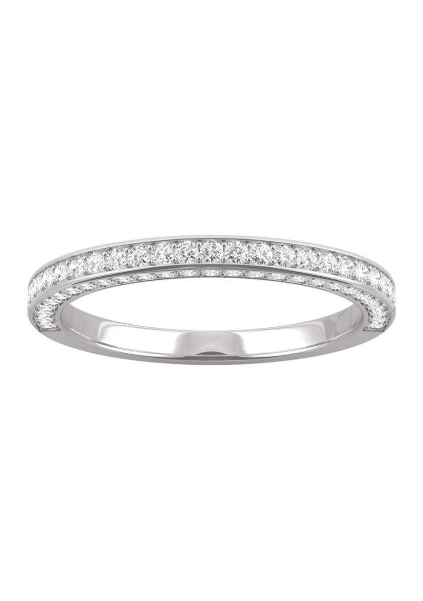 5/8 ct. t.w. Lab Created Moissanite Three Sided Band in 14k White Gold
