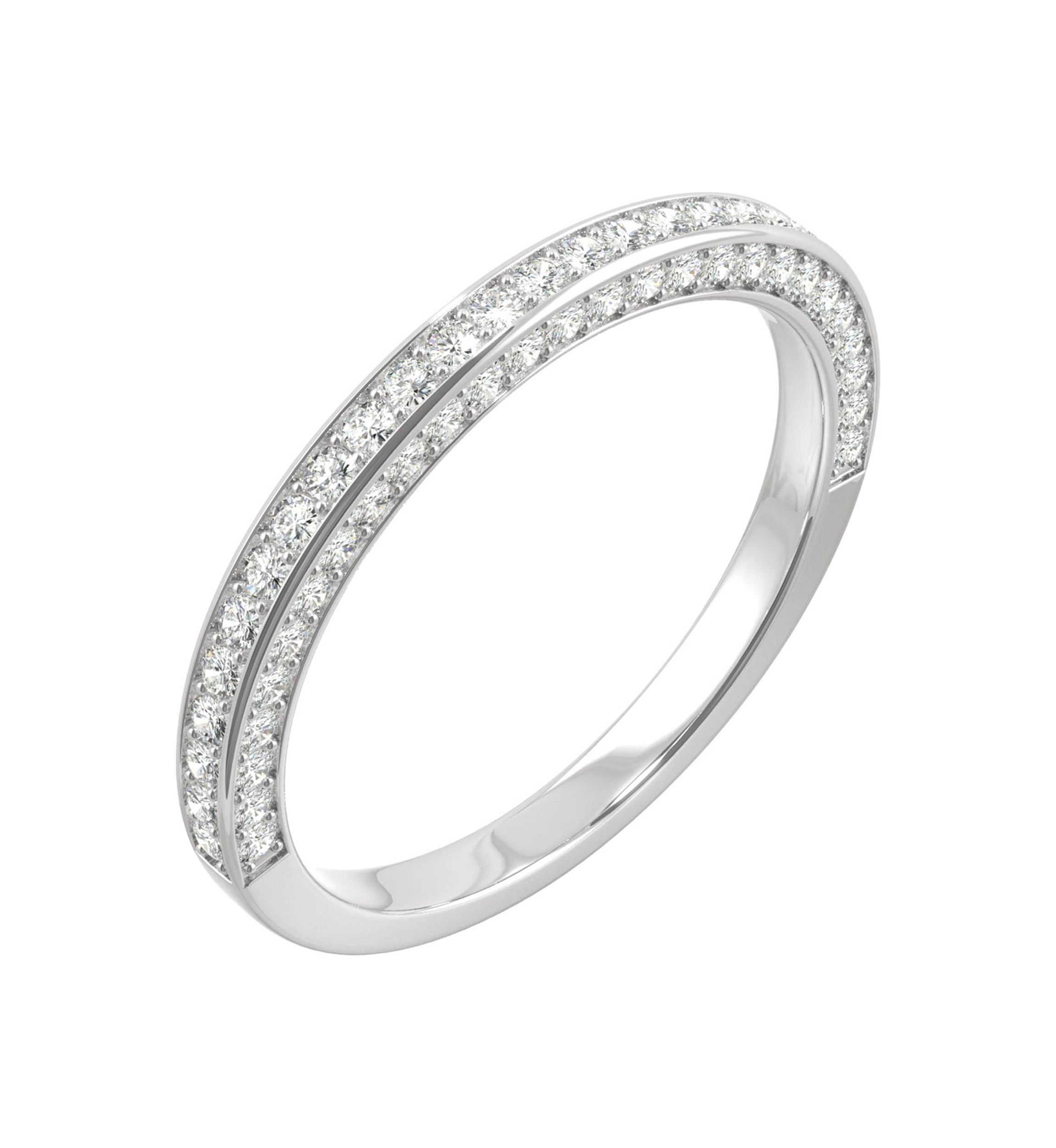 5/8 ct. t.w. Lab Created Moissanite Three Sided Band in 14k White Gold