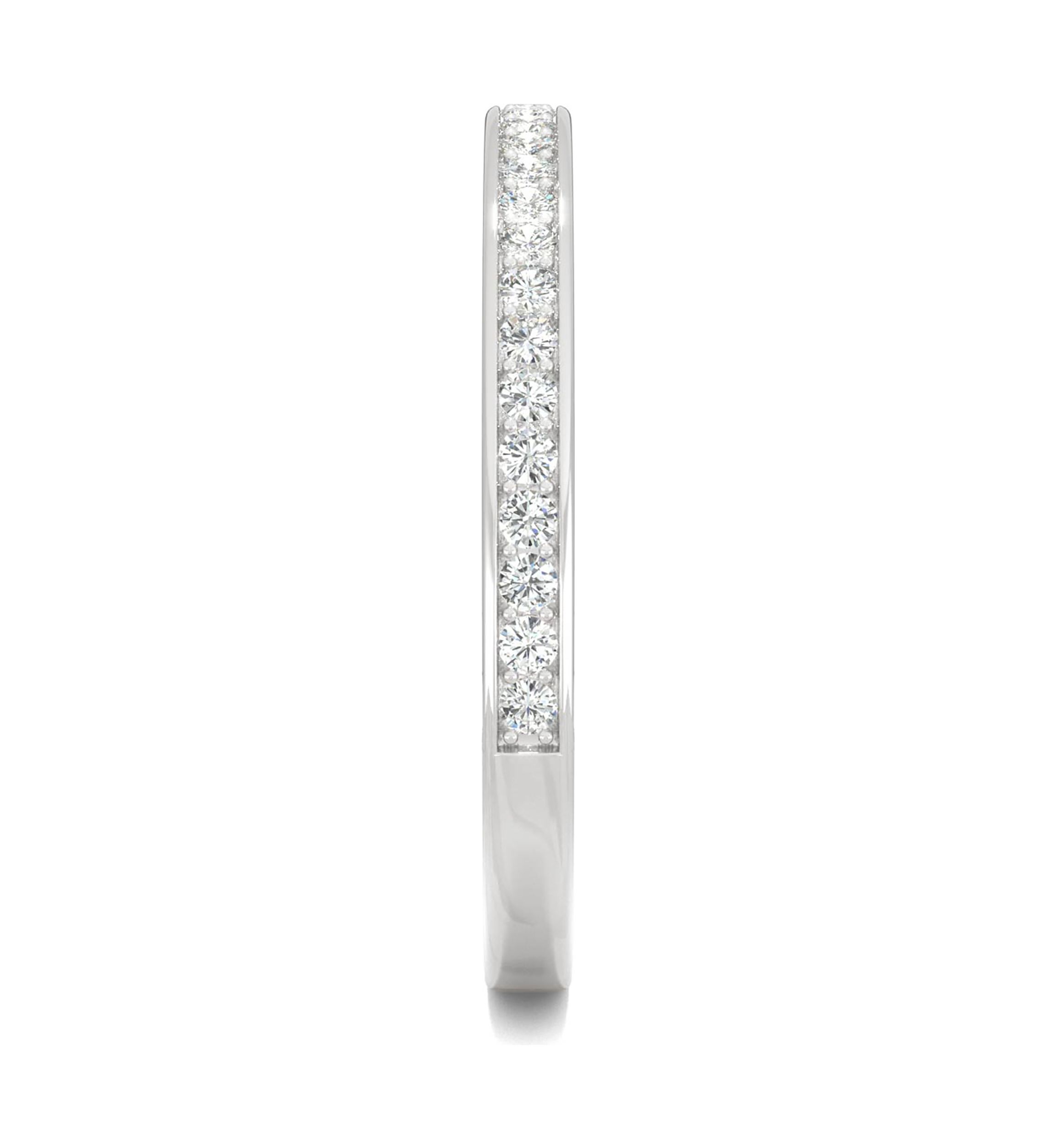 5/8 ct. t.w. Lab Created Moissanite Three Sided Band in 14k White Gold