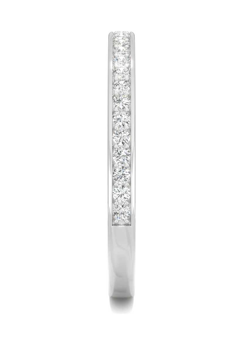 5/8 ct. t.w. Lab Created Moissanite Three Sided Band in 14k White Gold