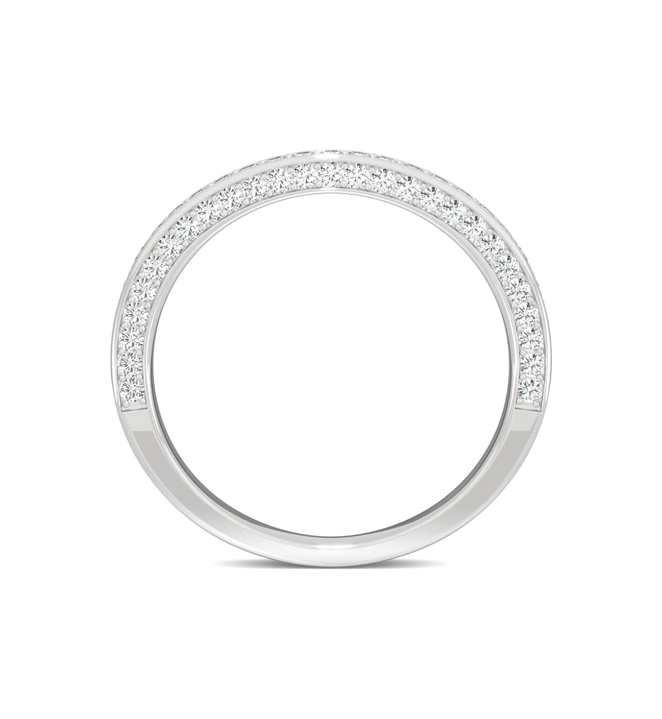 5/8 ct. t.w. Lab Created Moissanite Three Sided Band in 14k White Gold