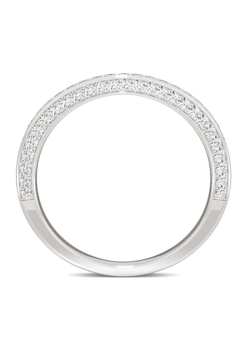 5/8 ct. t.w. Lab Created Moissanite Three Sided Band in 14k White Gold