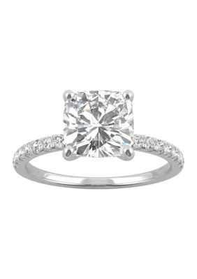 Charles & Colvard 5/8 Ct. T.w. Lab Created Moissanite Cushion Engagement Ring In 14K White Gold